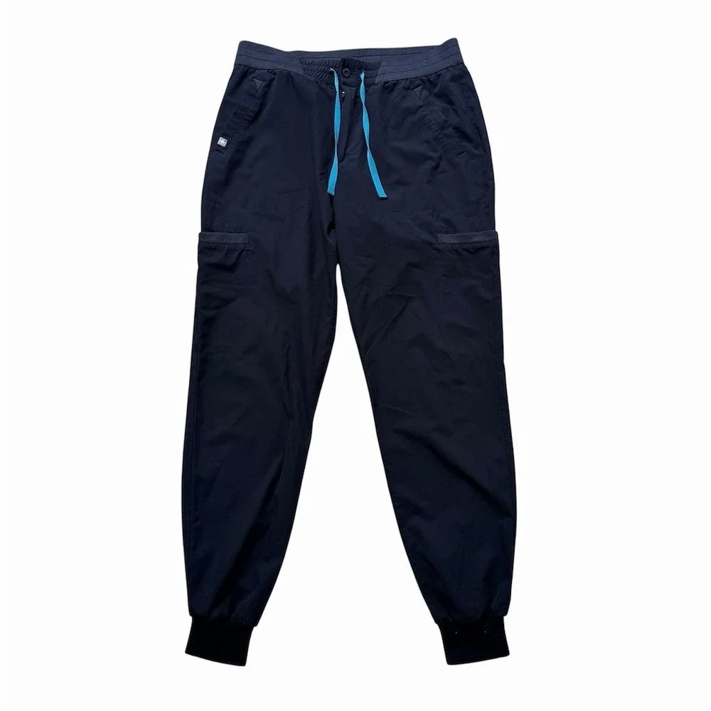 FIGS‎ Men's Scrub Jogger Pants Size M Navy Blue Teal Drawstring Cargo